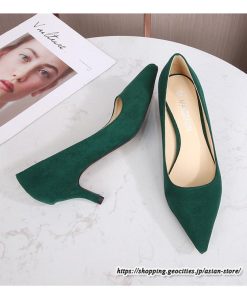 パンプス | スエードレディースシューズ ポインテッドトゥ ピンヒール スリッポン ストラップなし 滑り止めソール ミドルヒール ビジネス 大人 無地 上品