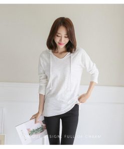 ｔシャツ・カットソー | Tシャツ レディース 長袖tシャツ ロンT カットソー プルオーバー ロングtシャツ ロンティー ルームウエア シンプル ゆったり 無地 フード付き 春秋