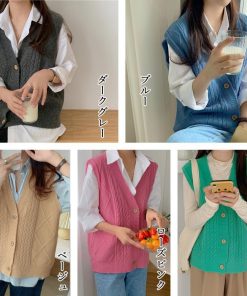 ニット・セーター | Vネック ニットベスト レディース春秋冬