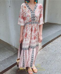 マキシ | ワンピース ロングワンピース エスニックワンピース コットン リゾートワンピース ワンピ 半袖 大人 夏 ゆったり リゾート お出かけ 普段使い きれいめ