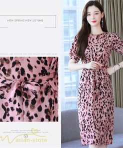 ミディアム | ワンピース レディース 着痩せ サマーワンピース 上品 カジュアルワンピース 上品 大きいサイズ 夏服 レオパード 20代 40代 30代 ミディアムワンピース 膝丈