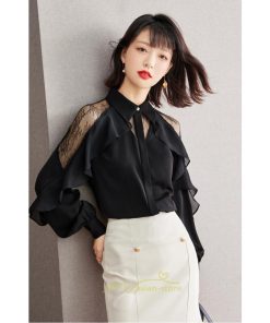 シャツ・ブラウス | ブラウス シャツ レディース 40代 春夏 オシャレブラウス レース 肩出しブラウス ドルマンスリーブ ブラウス トップス 通勤 体型カバー フォーマル 上品 黒