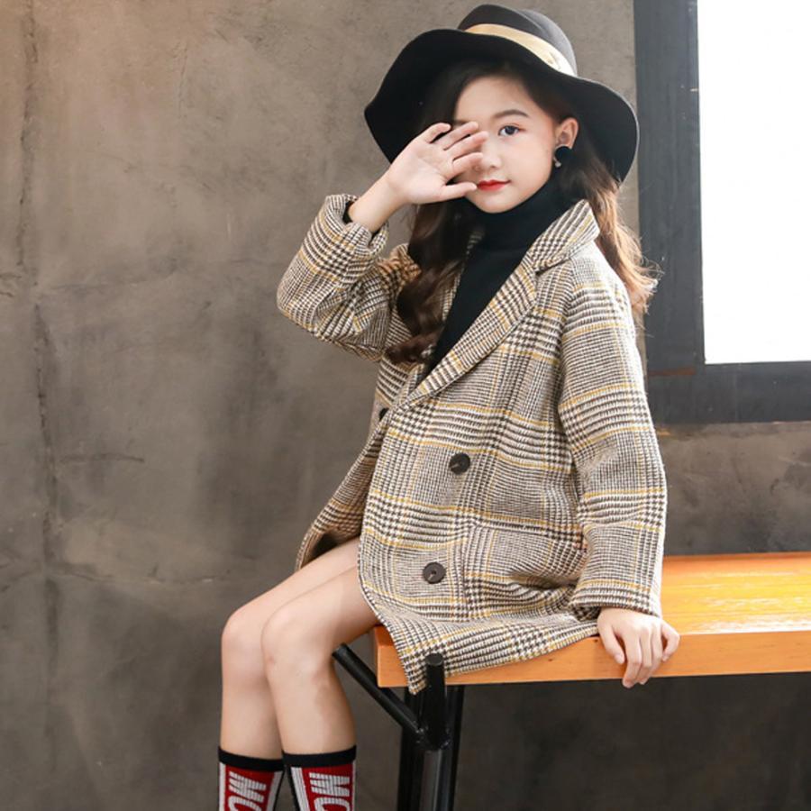 (子供)その他 | 新品 中学生 お出かけ 秋冬 キッズ 長袖 カジュアル 暖かい チェックコート 子供服 裏地付き 可愛い おしゃれ 女の子