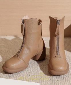 ショートブーツ | ブーツ レディース 厚底靴 疲れない 歩きやすい おしゃれ ファスナー 美脚 太ヒール カジュアル 通勤 高級感 個性的 通学 お出かけ 旅行