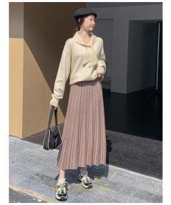 スカート | プリーツロング丈 プリーツ ロング2022 冬 秋 ニット 暖か  Aライン 着回し 通勤 出勤 おでかけ お出かけ デート 女子会 旅行