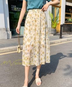 スカート | レディース シフォン フレア マキシ ロングウエストゴム マキシ花柄 ゆったり 20代30代40代50代 通勤通学 普通着 お出かけ お呼ばれ