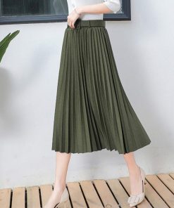 フレアスカート | レディース プリーツスカート 大人 ロング フレアスカート ミモレ丈スカート ベルト付き