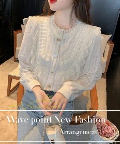 シャツ・ブラウス | ブラウス レディース きれいめ 春秋 40代 30代 長袖 カジュアルブラウス 可愛い おしゃれ 韓国風 通勤 着回し お出かけ エレガント 着痩せ 上品 レースシャツ