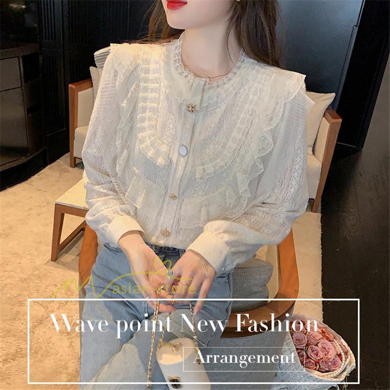 シャツ・ブラウス | ブラウス レディース きれいめ 春秋 40代 30代 長袖 カジュアルブラウス 可愛い おしゃれ 韓国風 通勤 着回し お出かけ エレガント 着痩せ 上品 レースシャツ