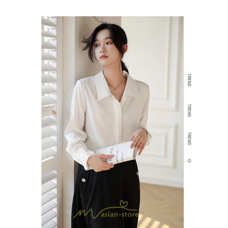 シャツ・ブラウス | ブラウス レディース シャツ きれいめ 40代 春夏 秋 長袖 着痩せ オシャレ 韓国風 大人 30代 50代 40代 就活 OL 母 オフィス ママ ビジネス 通勤