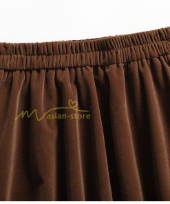 スカート | ロングミモレ丈 Aラインフレアビロードウエストゴム ハイウエスト 秋冬 無地 ゆったり 大人 通学通勤 エレガント