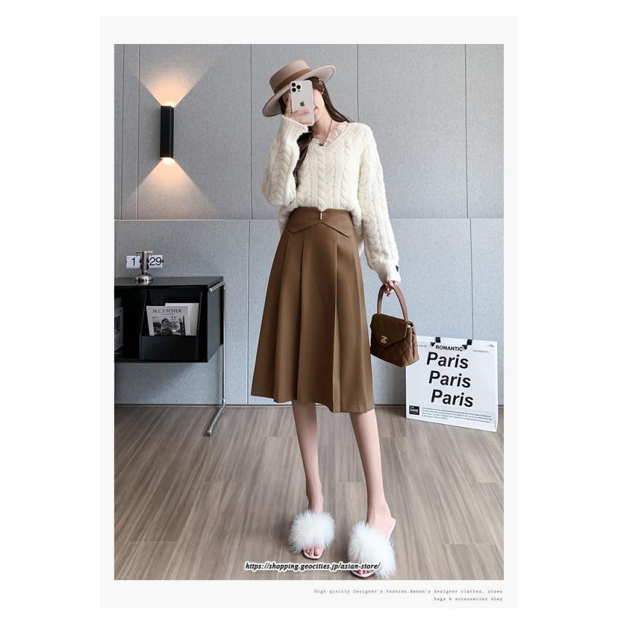 スカート | 膝丈 ひざ丈 秋冬新作 ミモレ丈 Aライン キレイめ 着痩せ 2022新作 通勤 通学 20代 30代 50代 秋服A 大人フェミニン 40代 ナチュラル