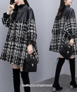 コート・ジャケット | チェスターコート レディース ロングコート アウター 黒 コート チェック柄 ラシャ 切り替え ゆったり 上品 あったか 2022新作 カジュアル 秋冬