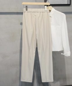 チノパン | パンツ メンズ ウエストゴム ロングパンツ 無地 シンプル カジュアルパンツ おしゃれ 夏新作 9分丈 テーパードパンツ サマーパンツ ビジネス お出かけ 仕事