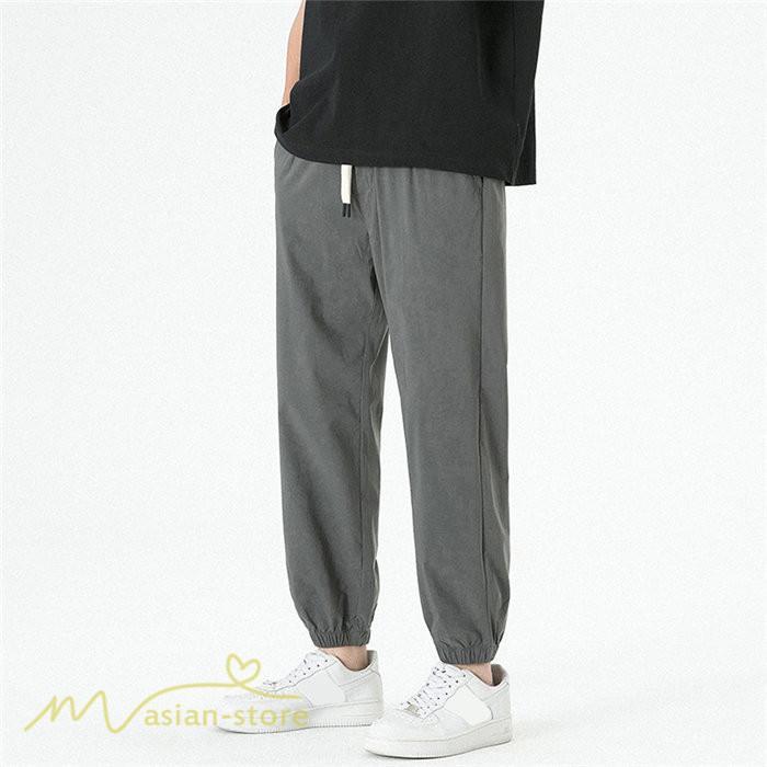 チノパン | テーパードパンツ 涼しい 薄手 アンクルパンツ メンズ テーパード ロングパンツ 無地 着痩せ サマーパンツ 夏 30代 ウエストゴム 新作 カジュアルパンツ 20代