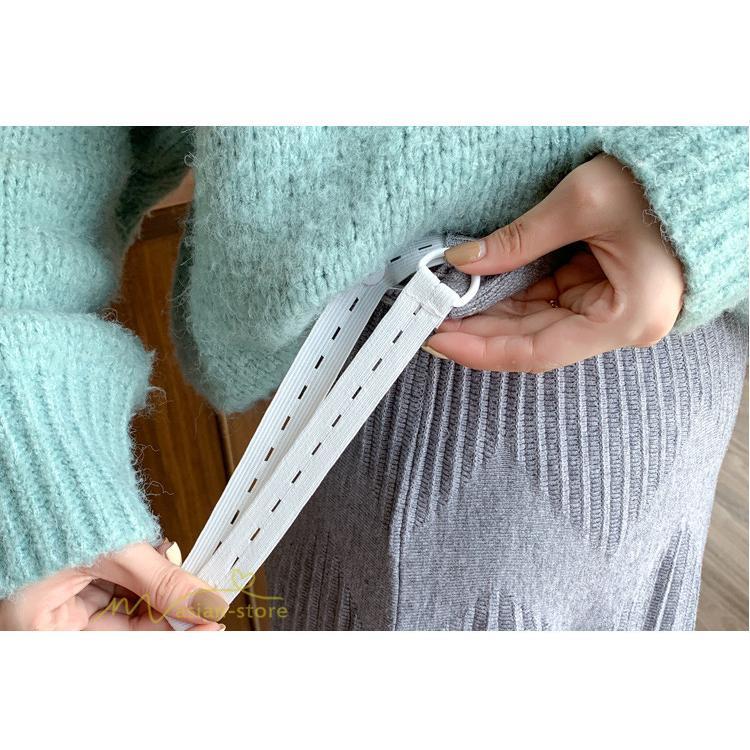 スカート | マタニティレディース 着痩せ リブニット 無地 マタニティウェア ウエスト調整 産前 産後 妊婦着 ハイウエスト 妊婦服 カジュアル Aライン