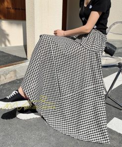 スカート | フレア フレアマキシ ロングコットン ウエストゴム マキシチェック柄 レトロ風 20代30代40代50代 通勤通学 カジュアル