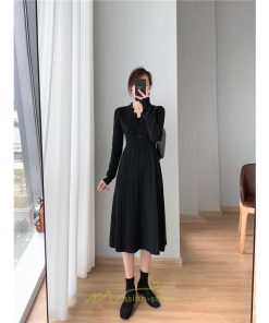 ニットワンピース | ワンピース 春 春服 レディース 長袖 ゆったり 秋 冬 ロング丈 可愛い 2022秋冬 暖か 通勤 おしゃれ デート 20代30代40代50代 女子会 同窓会