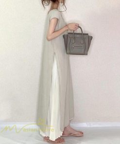 マキシ | ロングワンピース ロングスカート Aラインワンピース プリーツスカート セットアップ 2点セット 夏秋 大人 30代40代50代 可愛い 無地 レディース