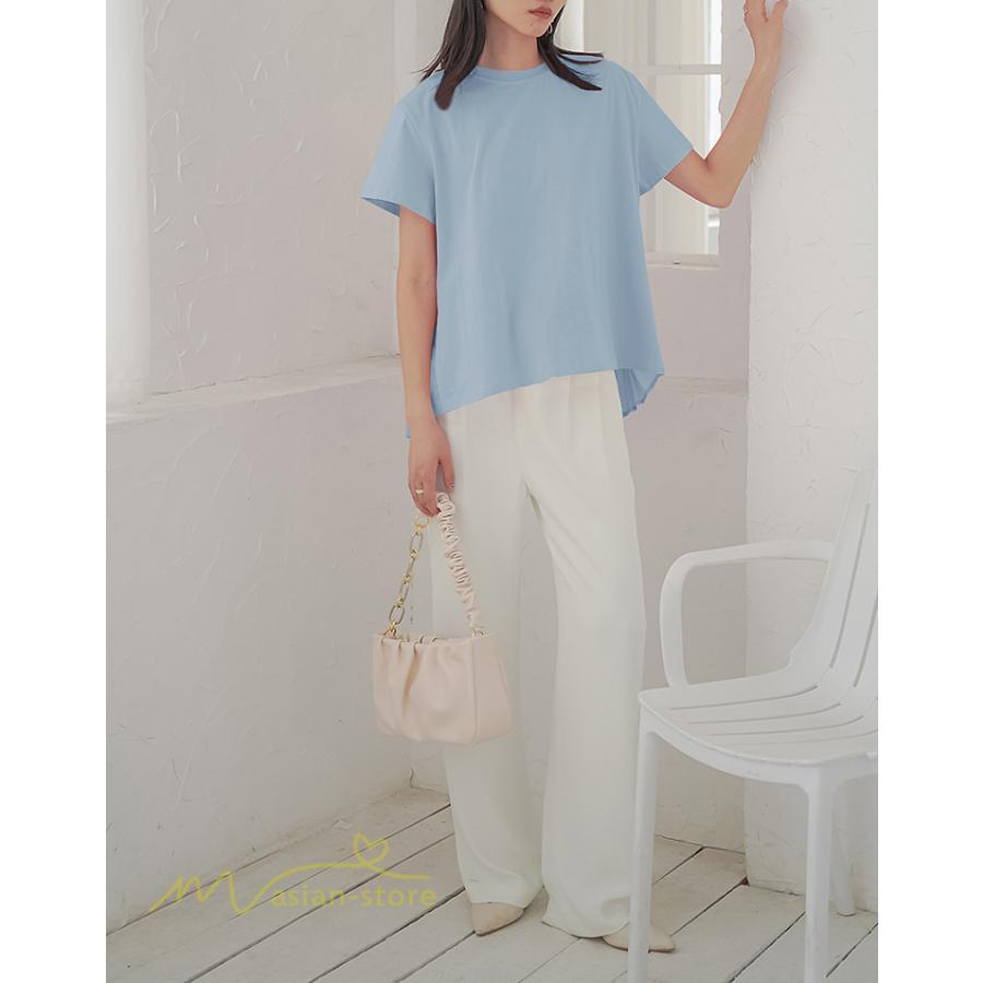 tシャツ・カットソー | Tシャツ レディース 春 夏 秋 Tシャツ 半袖 ブラウス かわいい プリーツTシャツ 無地 半袖 ゆったり 20代 きれいめ 40代 カットソー シンプル 韓国風 30代