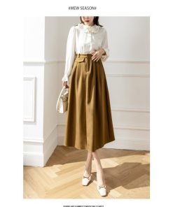 スカート | レディース ロング フレア Aライン 秋冬 ミモレ ハイウエスト 体型カバー キレイめ オシャレ フェミニン 可愛い お出かけ 着痩せ OL 通勤 通学