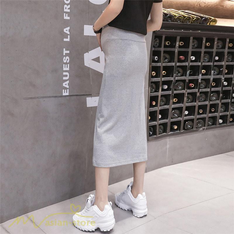 スカート | Aラインマタニティウェア 着痩せ レディース 着痩せ 上品 大きいサイズ 裾口スリット 産前 妊婦 薄手 サマー 日常 夏服 マタニティお出かけ