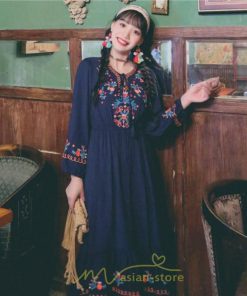 マキシ | ワンピース ロングワンピース エスニックワンピース コットン 花柄 刺繍 リゾートワンピース ワンピ 長袖 大人 夏 きれいめ フェミニン 秋 おしゃれ ゆったり