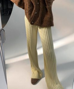 ワイドパンツ | リブニットパンツ リラックスパンツ厚手