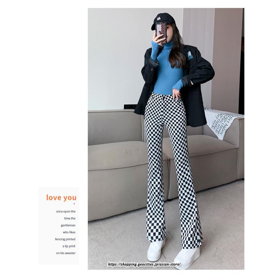 チノ・テーパード・ジョガー・スキニーパン | パンツ レディース フレアパンツ チェック柄 トレンド カジュアル ハイウエスト スキニーパンツ トレンド かわいい 楽ちん お出かけ 送料無料 デート おしゃれ