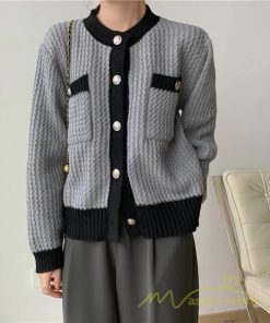 カーディガン | 2022秋冬ニットショート丈 レディース フロントボタン 羽織り ポケット アウター ニット セーター 大人 20代40代 やさしい 通学通勤 長袖