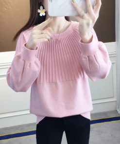 ニット・セーター | 求心編みニットトップスパフスリーブ 韓国