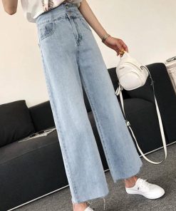 デニム | パンツ ハイウエスト ジーパン ワイドパンツ 薄手 ストレート レディース 切りっぱなし 春夏