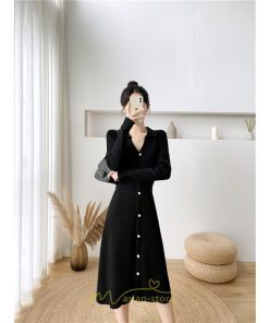 ニットワンピース | レディース ワンピース 冬 長袖 秋冬 ニット 20代 30代 40代 50代 Vネック かわいい おしゃれ 大人可愛い 着痩せ 綺麗