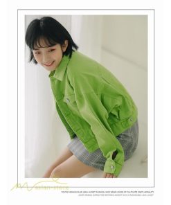 デニムコート | レディース デニムジャケット ジージャン カジュアル Gジャン ショート丈 ボタン ポケット アウター ラペル ゆったり ジャケット 無地 長袖 シンプル 学生風