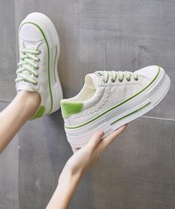 スニーカー | レディースシューズ レースアップ ローカット 厚底靴 履きやすい キャンバス カジュアルシューズ フラットシューズ