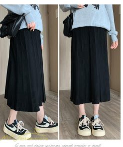 スカート | マタニティレディース ニット 秋冬 2022新作 産前産後 きれいめ 無地 ゆったり 妊婦服 マタニティウェア ハイウエスト ウエスト調整 Aライン