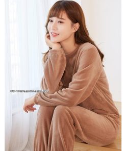 パジャマ ルームウェア | パジャマ ルームウェア レディース 秋冬 モコモコ 長袖パジャマ フランネル ルームウェア 暖かい 上下セット 厚手部屋着 可愛い ホームウェア 寝巻き 室内