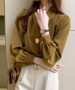 シャツ・ブラウス | ブラウス レディース 長袖ブラウス 春秋 オフィスブラウス 白vネック オシャレブラウス シフォントップス 韓国風 大人 上品 40代 ゆったりシャツ 通勤OL 50代