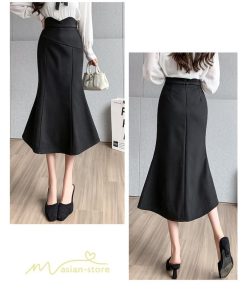 スカート | レディース フィッシュテール秋冬コーデ フレア AラインOL ビジネス カジュアル 大きいサイズ XL 20代 ラシャ 40代 上品 30代