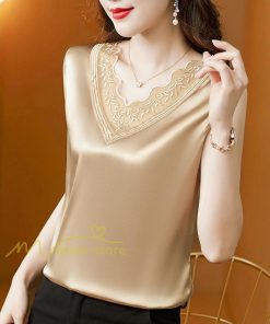 キャミソール タンクトップ | レディース トップス タンクトップ ノースリーブ 無地 『襟元レースデザインタンク』 Ｖネック Ｖネックタンク 20代30代40代50代 快適 アウター 着痩せ インナー