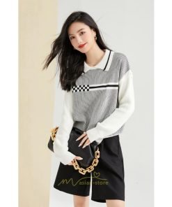 ニット・セーター | ニット レディース トップス 秋冬 セーター 長袖 秋服コーデ 切り替え ボーダー柄 ストライプ あったか 暖か 2022新作 通学 定番 かわいい 通勤 オシャレ