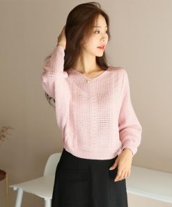 透かし編みトップス | ニットトップス レディース 体型カバー秋