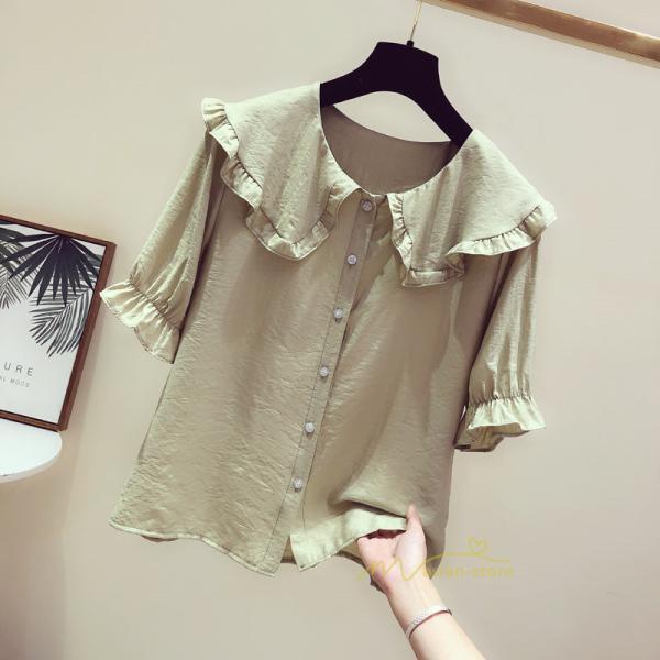 シャツ・ブラウス | ブラウス シャツ レディース スクエアネック 半袖 可愛い ブラウス 着痩せ 半袖トップス ベルスリーブ きれいめ 通勤 デイリーコーデ 韓国ファッション