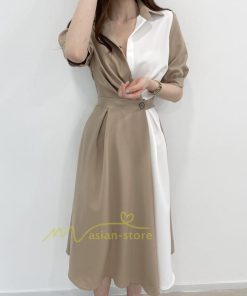 マキシ | ワンピース Aライン 夏ワンピース 春 夏 秋 半袖 ロング マキシ丈 ロングワンピース マキシワンピース 着痩せ エレガント 二次会 配色 上品 20代30代40代50代