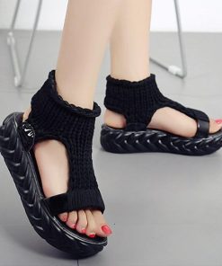 サンダル | レディース 厚底 メッシュ スポーツソックス 通気性 ニット歩きやすい
