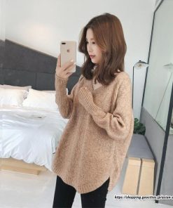 ニット・セーター | ニット レディース 秋 秋服 トップス セーター 秋服コーデ 長袖 Vネック オフィスカジュアル プルオーバー ゆったり 大きめ ラウンドヘム模様編みニット 冬服