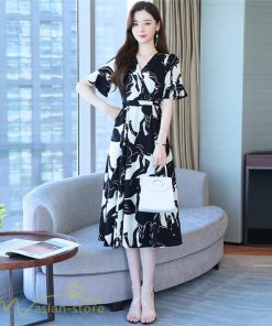 ミディアム | Aラインワンピース 着痩せ レディース カジュアル 半袖 きれいめ サマーワンピース 上品 大きいサイズ ワンピース 20代 ひざ丈 40代 日常感 お出かけ 30代