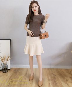 スカート | マタニティ韓国風 レディース マタニティウェア おしゃれ ゆったり 着痩せ 産前 マタニティウェア 膝丈 お出かけ 上品 サマー 夏服
