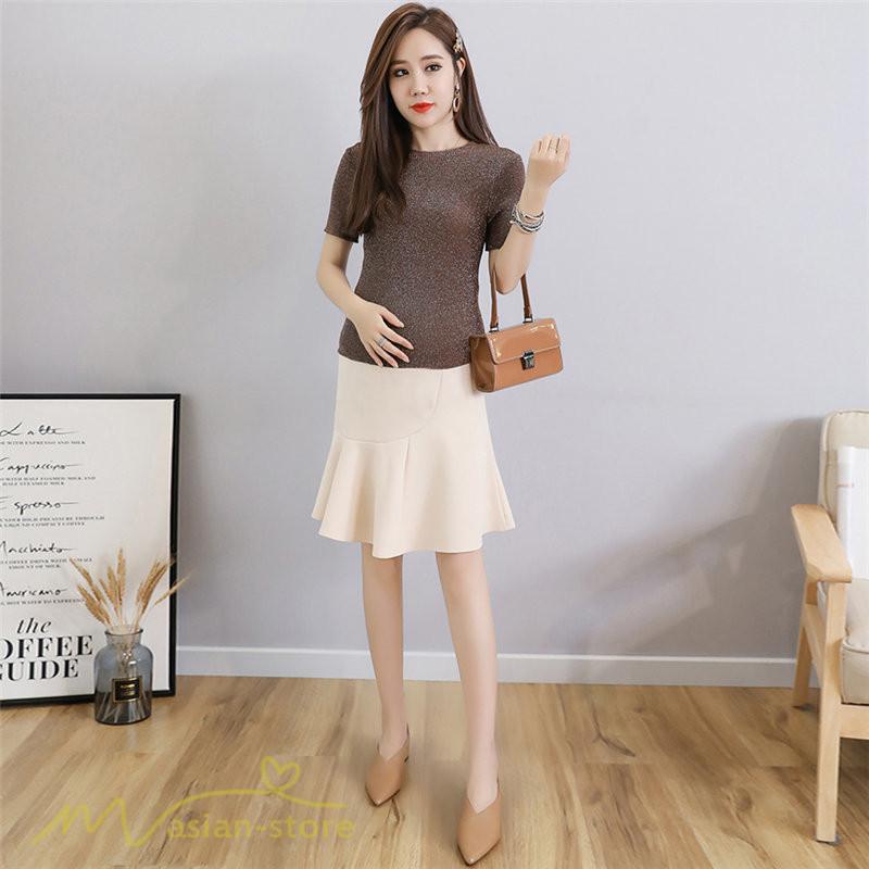 スカート | マタニティ韓国風 レディース マタニティウェア おしゃれ ゆったり 着痩せ 産前 マタニティウェア 膝丈 お出かけ 上品 サマー 夏服