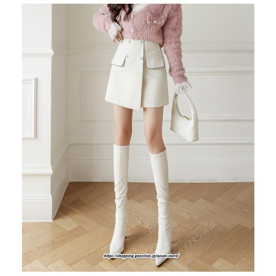スカート | ミニレディース Aライン タイト ショート丈 キュロットラシャ 暖か カジュアル お出かけ 韓国風 2022秋冬 着回し 通勤 新作